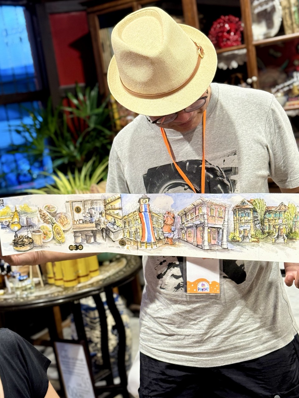 Panoramic watercolour of Phuket